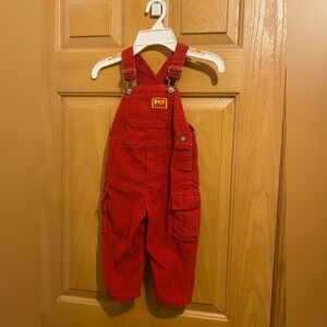 Gymboree Vibrant Red Corduroy Overalls